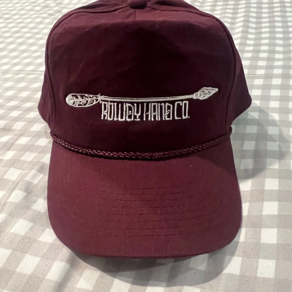 Rowdy Hand Co. maroon trucker hat